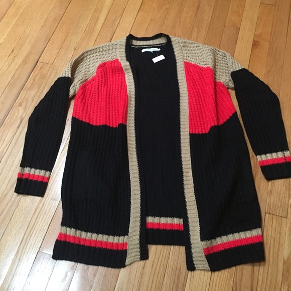 Evereve Stitches and Stripes Open Cardigan S NWOT - Picture 3 of 4